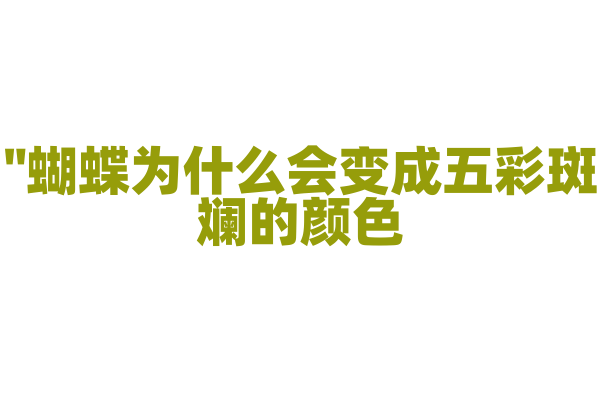 "蝴蝶为什么会变成五彩斑斓的颜色？"